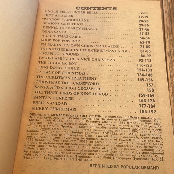 Dennis the Menace by Hank Ketcham pocket full of fun #6 Christmas cheers 1970 - Picture 3 of 4